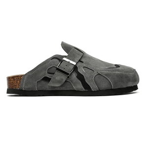<span class=keywords><strong>Ciabatte</strong></span> Unisex in Pelle Scamosciata con Punta Chiusa e Suola in Sughero, Leggere, Fodera in Vera Pelle, Antiscivolo, Produzione all'Ingrosso Personalizzata - Product Image 2