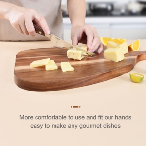 Couteau à fromage New Look Couteau à fromage dentelé de 5.5 pouces Couteau à <span class=keywords><strong>tomate</strong></span> au beurre à 3 trous avec manche en bois de noyer noir - Product Image 4