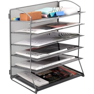 Organizador de Escritorio de Metal de 6 Niveles, Bandeja para Papel, Portadocumentos Tamaño A4/Carta, Apilable, para Oficina, Escuela, Hogar - Product Image 1