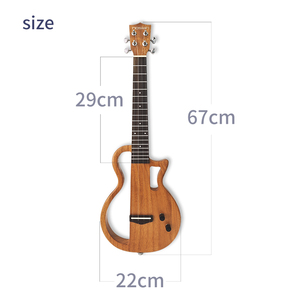 <span class=keywords><strong>Ukelele</strong></span> Eléctrico de Madera Maciza de Caoba de 23 Pulgadas, Kit de <span class=keywords><strong>Ukelele</strong></span> con Funda, Audio de 6.35 mm - Product Image 4