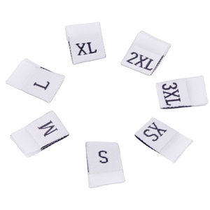 Pequeño mediano grande en <span class=keywords><strong>stock</strong></span> sin logotipo Centerfold Color negro 100% poliéster etiquetas de tamaño tejido para ropa - Product Image 3