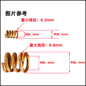 Phosphor Bronze Compression Springs 252mm Inner Diameter Coil Style For Precision <b>Watches</b> And <b>Electronic</b> Antennas - Product Image 5