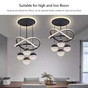 Lampes suspendues Salon Led Plafonnier Acrylique Cercle <span class=keywords><strong>Linea</strong></span> Plafond Rond Moderne Led Anneau Lustre Suspension - Product Image 2