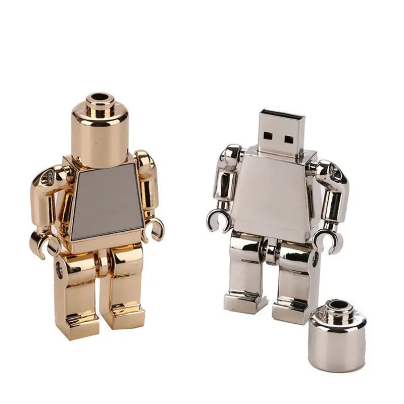 Gold Silber Metall Roboter Modell 8GB USB 2.0 Memory Stick Thumb Pen Drive 8GB U Disk Kostenlose Probe USB-Flash-Laufwerke