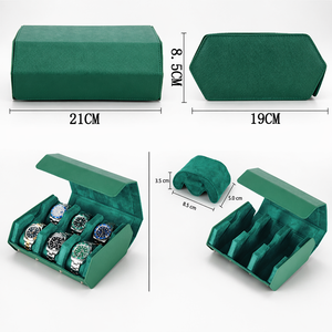 Nouvelle boîte de rangement pour montres en cuir Saffiano à 6 emplacements, portable, antichoc, pour collectionneur de montres mécaniques - Product Image 4