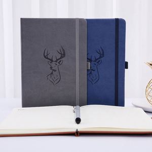 Agenda-planificateur en cuir PU rétro avec logo imprimé personnalisé, couverture rigide et bande élastique - Product Image 1