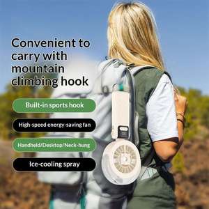 Mini ventilateur portatif personnalisé pour le refroidissement et la dissipation de la chaleur, rechargeable par USB, pliable et avec fonction de pulvérisation. - Product Image 2