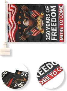 Drapeau de voiture pour le 250e anniversaire des États-Unis, double face, <span class=keywords><strong>en</strong></span> polyester, avec clip pour fenêtre - Product Image 4