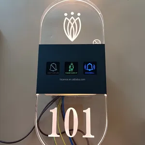 Yeni özelleştirilmiş 110V 220V şeffaf akrilik oda numarası işaretleri kapı isim levhası kapı zili sistemi DND ile otel misafir odası için