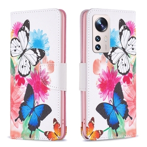 Para MI 12 Lite <span class=keywords><strong>Funda</strong></span> de teléfono Diseño de plumas de flores de mariposa, para Samsung S23/S24 Plus/S25 <span class=keywords><strong>Funda</strong></span> tipo billetera Bolsa - Product Image 2