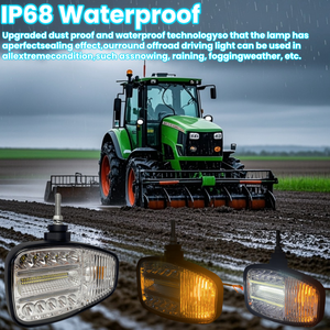 7 pouces nouvelle lampe de <span class=keywords><strong>travail</strong></span> <span class=keywords><strong>LED</strong></span> 150W pour phares de tracteur de chasse-neige de machines agricoles avec clignotants de feux de croisement et DRL - Product Image 3