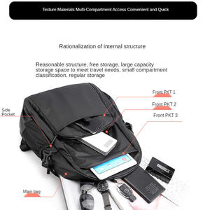 Mochila Grande para Portátil de Negocios Negra Personalizada, Mochilas Impermeables para Portátil, Bolsa para Computadora, Mochila para Portátil - Product Image 3