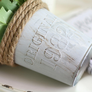 Wedding Retro Distressed <b>Hydrangea</b> Bud Iron Potted Flower Bonsai Set Premium Ice Cream Color - Product Image 5