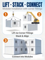 Maison de campement modulaire préfabriquée à deux étages, conteneur d'hébergement préfabriqué pour travailleurs avec balcon, passerelle et structure galvanisée pour chantier