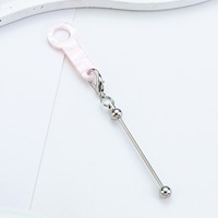 Accessoires de barre de perles en métal et acrylique pour pendentifs en paille de 8 à 12mm, décorations de tasse, porte-clés en perles, nouveauté