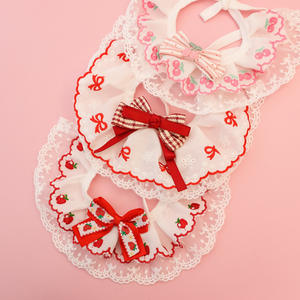 <span class=keywords><strong>Collar</strong></span> de Encaje Floral para Mascotas, Bandana con Lazo, Estampado de Frutas, Babero Delgado para Perros y Gatos, Toalla para Saliva, Lindo <span class=keywords><strong>Collar</strong></span> para Gato - Product Image 3