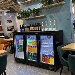 Enfriador de <span class=keywords><strong>Cerveza</strong></span> de Triple Puerta, Nevera de Bar con Puerta de Vidrio, Enfriador de Botellas Bajo Mostrador - Product Image 1