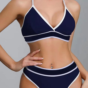 Conjunto de Lencería Personalizado para <span class=keywords><strong>Mujer</strong></span>, Brasier sin Costuras, Tanga, Camisola de Cintura Media, Diseño de Letras con Tirantes Anchos de Algodón - Product Image 1