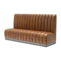 Canapé de restaurant personnalisable en cuir marron vintage ultra doux pour club et café