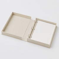 Boîte de classement à anneaux en lin personnalisée de qualité supérieure, idéale pour les présentoirs de marque, les portefeuilles scolaires, les kits de vente et les coffrets cadeaux d'archives