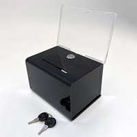 Boîte à dons en acrylique sur mesure avec porte-brochures, boîte à lettres en acrylique transparent avec serrure à clé