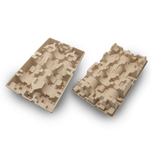 Nhà Máy Sản Xuất Phân Hủy Sinh Học Đúc Bột Giấy Bao Bì Tái Chế Giấy Bột Giấy 3 Chai Rượu Shipper Khay - Product Image 2