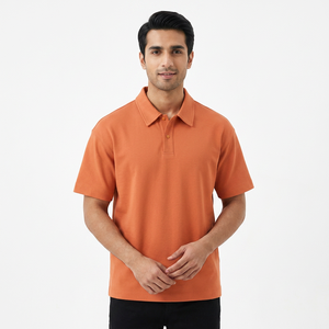 T-shirt polo ample et décontracté des années 50, épaules tombantes, été - Product Image 1