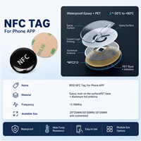 Étiquette NFC en époxy programmable, étanche, avec code QR imprimé sur mesure, 13,56 MHz, porte-clés RFID passif, étiquette de porte-clés intelligente