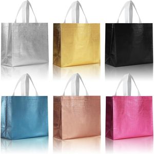 Non Woven Custom Logo Coated Gift Bags 32x28x10 Cm with White Handles for Wedding Party Promotions Eco Friendly Reusable - Product Image 3