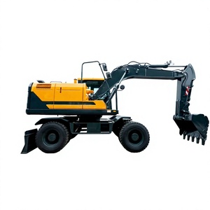 15 Ton Wheel Excavator 0.32m Bucket Cummins Engine Used Construction Hydraulic <b>Digger</b> 2023 Model for Site Work - Product Image 1