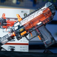 Nouveautés Pistolet à pétards Delta MP7 en plastique, lanceur de pétards à piles, tir de balles souples, jouet pour enfants et adultes
