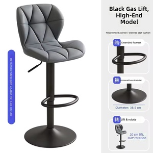 Sgabelli da Bar Girevoli Regolabili in Stile Nordico per Arredamento Commerciale, <span class=keywords><strong>Sedie</strong></span> Moderne per <span class=keywords><strong>Isola</strong></span> Cucina <span class=keywords><strong>con</strong></span> Struttura in Metallo per Soggiorno - Product Image 5