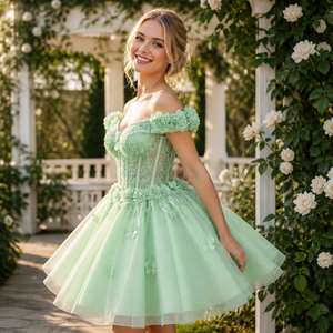 Dames luxe sprankelende satijnen baljurk zomerfeest strapless borduurwerk boven de knie lengte avondjurk voor tieners verjaardag - Product Image 6