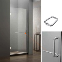 Poignée de porte de douche en acier inoxydable noir mat en forme de L, antirouille, pour porte de douche en verre simple face, idéale pour les projets