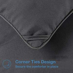 <span class=keywords><strong>Couette</strong></span> 100% Polyester brodée moderne personnalisable surdimensionnée King gris foncé matelassée <span class=keywords><strong>couette</strong></span> insérer onglets d'angle doux - Product Image 5