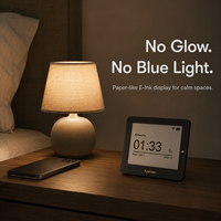 Kylendar Mini Calendrier de bureau intelligent E-Ink 4,2 pouces avec écran papier souple pour table de chevet, affichage de la météo, de l'heure et des notes, affichage quotidien sans éclat pour chevet