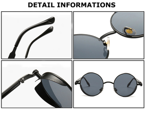 Lunettes de soleil UV400 pour hommes, verres solaires avec monture en métal, style Hip-Hop, très tendance, collection 2019 - Product Image 6