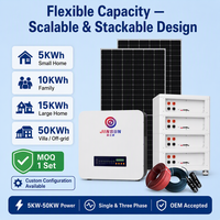 Système de stockage d'énergie domestique solaire hybride avec batterie au lithium 5kWh 10kWh 20kWh 30kWh 51.2V 200AH 314Ah et onduleur solaire – Kit complet