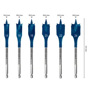<span class=keywords><strong>BOSCH</strong></span> 2608900332 Expert Self Cut Speed Spade Drill Bit Set 6 pièces 14/16/18/20/22/24mm Perçage à grande vitesse pour le travail du bois - Product Image 3