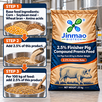 Prémélange Composé pour Porcs Jinmao 2,5% avec Minéraux et Oligo-éléments de Qualité Alimentaire 25 kg pour Porcs de 60 kg à Poids de Marché