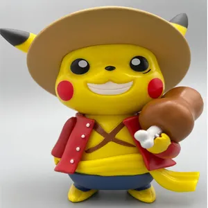 2023 New Style Pikachu-Luffy Figures Cartoon Anime Pikachu-Buu Figures One Pieces Poke mon Dragon Balls for Kids and Adults