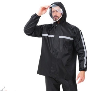 Zweiteiliger Oxford-Stoff Regenmantel für Erwachsene Herrendesign für Motorradfahren Elektro-Lieferfahrer Touren & Regenfahrten - Product Image 1