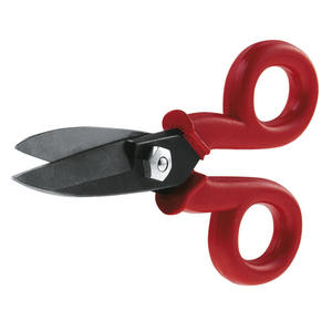 Tijeras de Electricista Stanley de Acero Inoxidable con Borde Liso, Empuñadura Suave Roja, Grado Industrial - Product Image 1