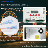 Luz LED RGB de píxel tipo cabujón programable de 35 mm DC24V para atracciones de feria, ruedas gigantes y parques temáticos