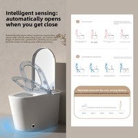 Nouvelle toilette intelligente de luxe à poser au sol avec bidet intégré et fonction automatique