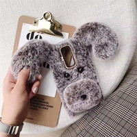 Housse de téléphone en peluche douce et moelleuse en fourrure de lapin, adorable et chaude, pour iPhone 6 7 8 11 12 13 14 15 16 Plus Pro Max