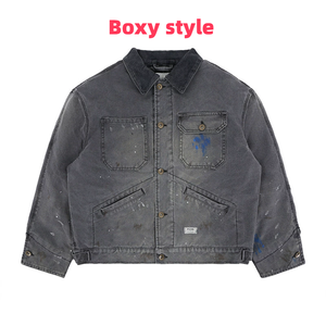 Giacca Bomber in Denim Vintage Personalizzata 2025 per <span class=keywords><strong>Uomo</strong></span>, Imbottita, con Zip e Decorazioni Ricamate a Motivo Letterale - Product Image 6