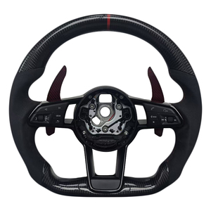 Volant de direction en fibre de carbone et Alcantara le plus populaire pour Audi B9 B8 C8 A4 A6 A7 R8 TT RS A8 Q7 - Product Image 1