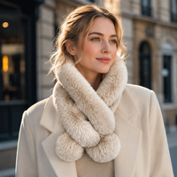 Automne et hiver nouvelle fourrure lapin cheveux en peluche écharpe épaissie chaud cou couleur unie boule de poils croix écharpe femme