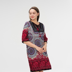 Vestidos de Moda para Mujer, Personalizados con Estampado, Cuello Cuadrado, Manga Corta, Vestidos Casuales - Product Image 1